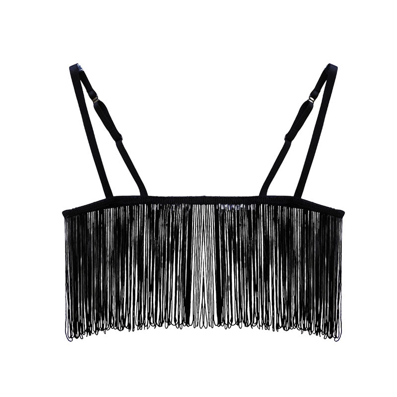 Black fringe bralette on sale