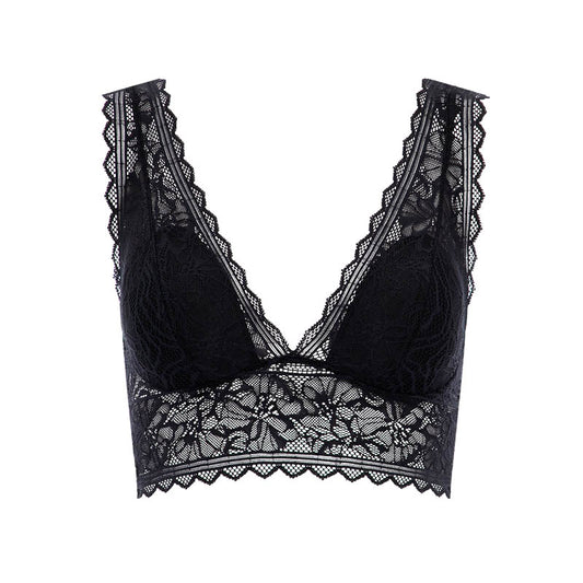 Schwarzes Bralette ohne Bügel aus der Serie Floral Touch von Chantelle- Produktansicht